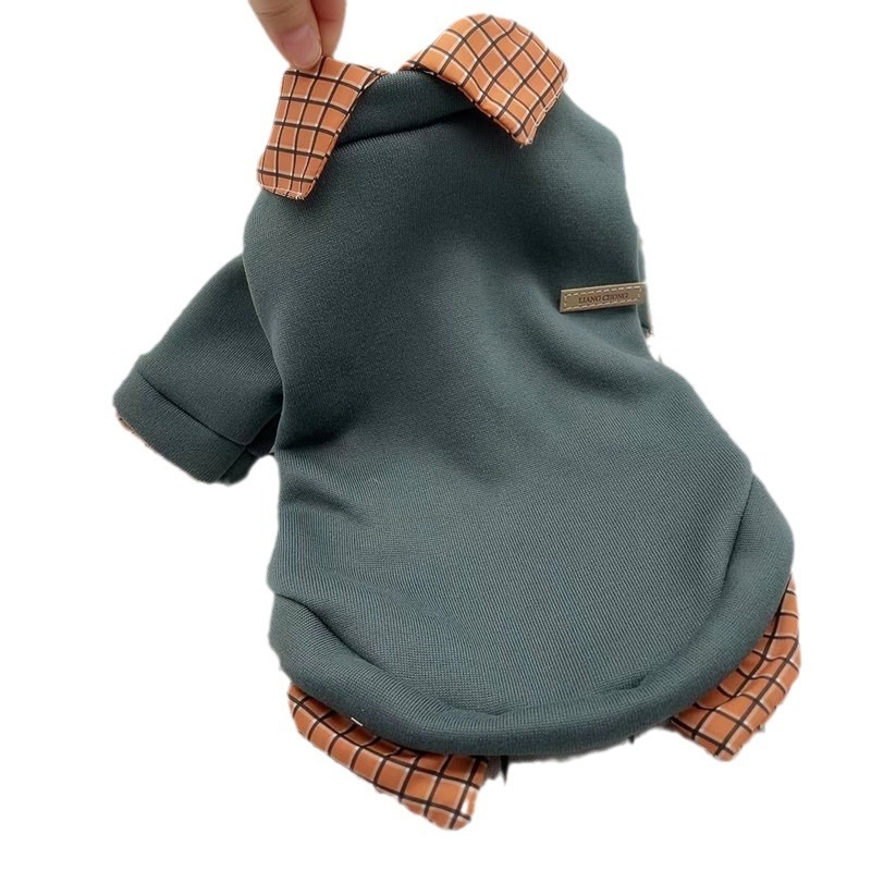 Fake Two-piece Collar Sweater Thin Velvet Dog Pet Two Feet Apparel - Image 2