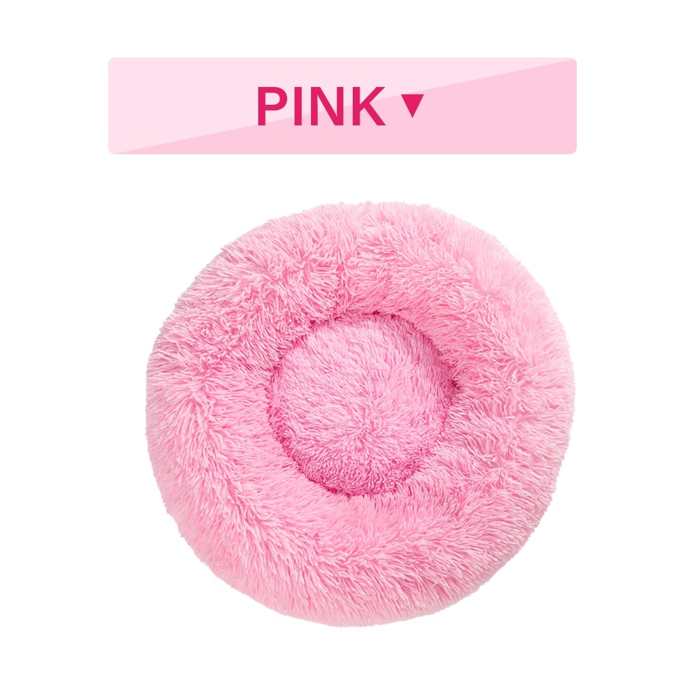 Fluffy Donut Dog Bed Warm Soft Long Plush Pet Cushion Dog House Cat Bed Washable Pet Sofa Mat Calming Samll Large Dog Beds - Image 10