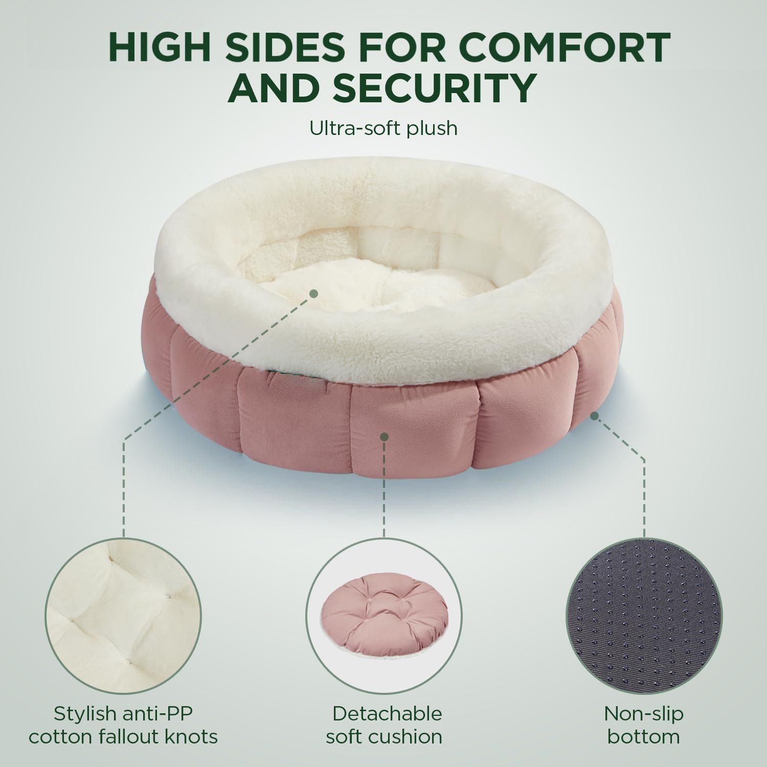 Donut Dog Beds For Small Dogs - Round Cat Beds For Indoor Cats Washable Pet Bed For Puppy And Kitten With Anti-Slip Bottom - Image 10
