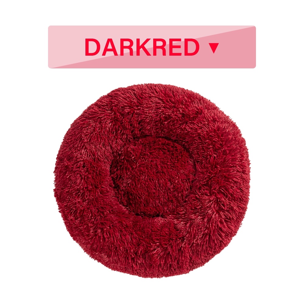 Fluffy Donut Dog Bed Warm Soft Long Plush Pet Cushion Dog House Cat Bed Washable Pet Sofa Mat Calming Samll Large Dog Beds - Image 6