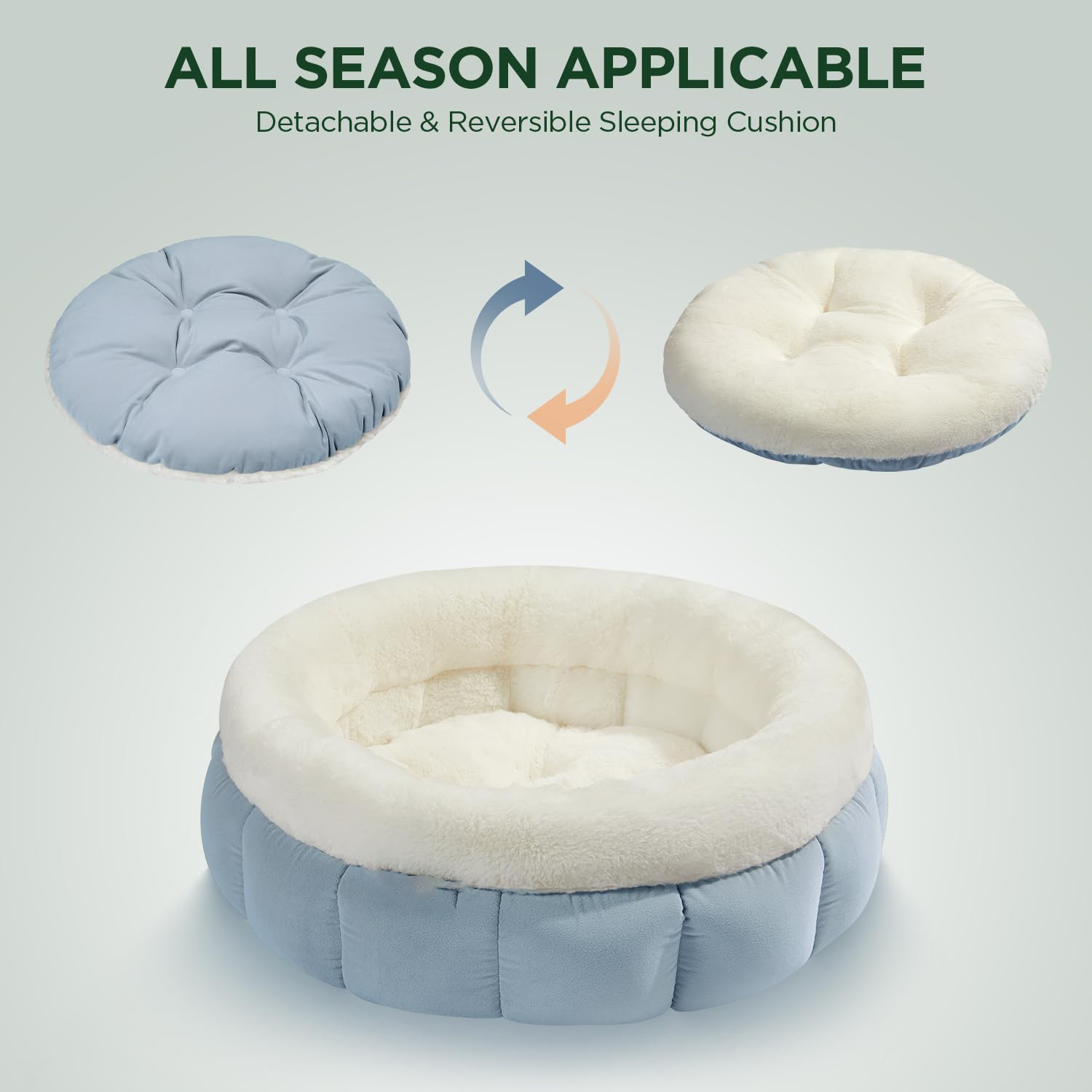 Donut Dog Beds For Small Dogs - Round Cat Beds For Indoor Cats Washable Pet Bed For Puppy And Kitten With Anti-Slip Bottom - Image 2