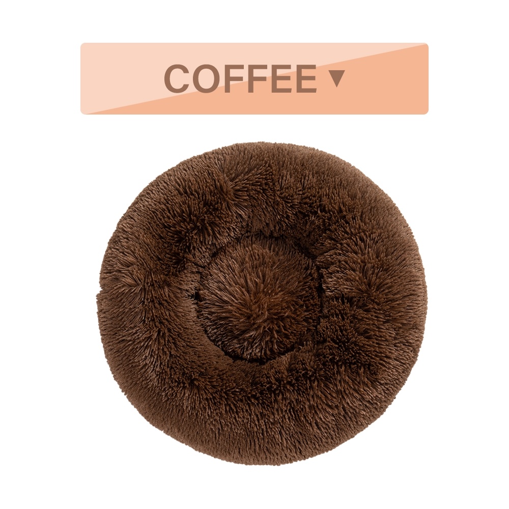Fluffy Donut Dog Bed Warm Soft Long Plush Pet Cushion Dog House Cat Bed Washable Pet Sofa Mat Calming Samll Large Dog Beds - Image 7