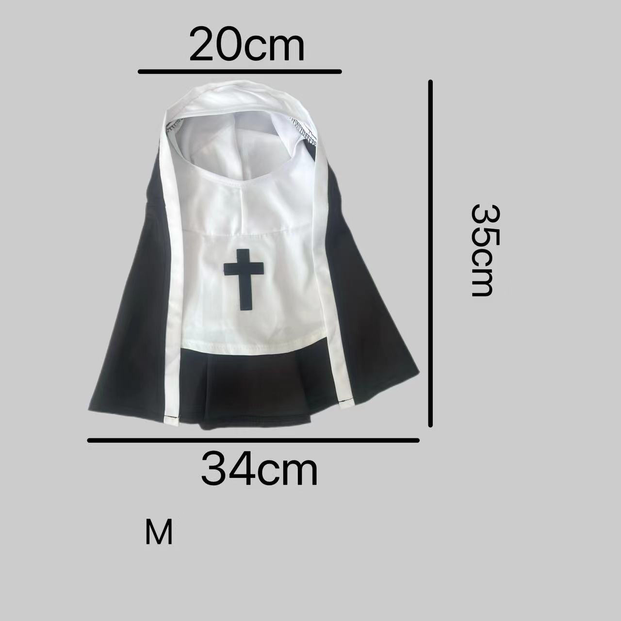 PET SHOW Nun Dog Costume For Small Medium Dogs Halloween Cosplay Outfit Black White Cloak Dress Up Pets Apparel Holiday Party Clothes Boys Girls - Image 8